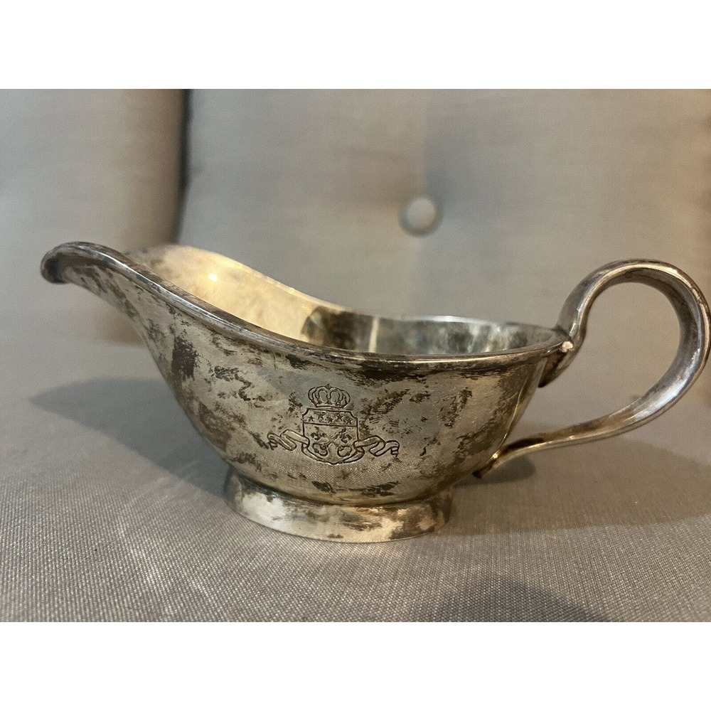 VINTAGE SILVER CREAM MILK GRAVY SAUCE BOAT SERVER HEAVY ESTATE